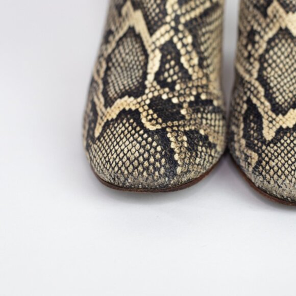 Loeffler Randal Greer Leather Ankle Boot Python Snake Print Size 8 - Picture 4 of 12